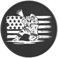 PROUD FIREFIGHTER FLAG BLACK CARBON FIBER TIRE COVER