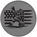 PROUD FIREFIGHTER FLAG SILVER CARBON FIBER TIRE COVER