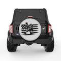 PROUD FIREFIGHTER FLAG SILVER CARBON FIBER TIRE COVER