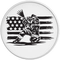 PROUD FIREFIGHTER FLAG WHITE TIRE COVER