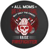 PROUD FIREFIGHTER MOM BLACK TIRE COVER