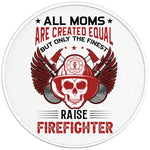PROUD FIREFIGHTER MOM PEARL  WHITE CARBON FIBER TIRE COVER
