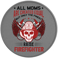 PROUD FIREFIGHTER MOM SILVER CARBON FIBER TIRE COVER