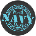 PROUD NAVY DAD PEARL  WHITE CARBON FIBER TIRE COVER