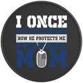 PROUD NAVY MOM BLACK CARBON FIBER TIRE COVER