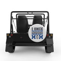 PROUD NAVY MOM WHITE CARBON FIBER TIRE COVER FOR MOKE