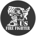 PROUD US FIREFIGHTER BLACK CARBON FIBER TIRE COVER