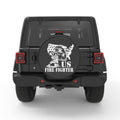 PROUD US FIREFIGHTER PEARL  WHITE CARBON FIBER TIRE COVER