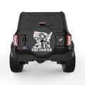 PROUD US FIREFIGHTER BLACK TIRE COVER