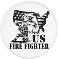 PROUD US FIREFIGHTER PEARL  WHITE CARBON FIBER TIRE COVER