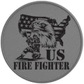 PROUD US FIREFIGHTER SILVER CARBON FIBER TIRE COVER