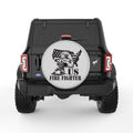 PROUD US FIREFIGHTER SILVER CARBON FIBER TIRE COVER