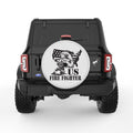 PROUD US FIREFIGHTER PEARL  WHITE CARBON FIBER TIRE COVER