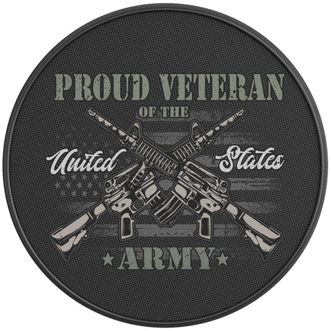PROUD VETERAN PEARL  WHITE CARBON FIBER TIRE COVER