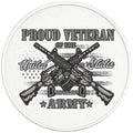 PROUD VETERAN PEARL  WHITE CARBON FIBER TIRE COVER