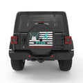 PTSD AWARENESS BLACK CARBON FIBER TIRE COVER