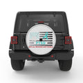 PTSD AWARENESS SILVER CARBON FIBER TIRE COVER