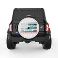 PTSD AWARENESS PEARL  WHITE CARBON FIBER TIRE COVER