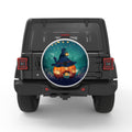 PUMPKIN HOUSE SILVER CARBON FIBER TIRE COVER