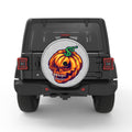 PUMPKIN SKULL WHITE TIRE COVER