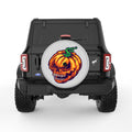 PUMPKIN SKULL SILVER CARBON FIBER TIRE COVER