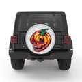 PUMPKIN SKULL SILVER CARBON FIBER TIRE COVER