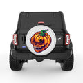 PUMPKIN SKULL PEARL  WHITE CARBON FIBER TIRE COVER