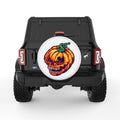 PUMPKIN SKULL WHITE TIRE COVER