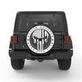 PUNISHER SKULL BLACK CARBON FIBER TIRE COVER