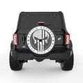 PUNISHER SKULL BLACK CARBON FIBER TIRE COVER