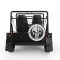 PUNISHER SKULL BLACK CARBON FIBER TIRE COVER FOR MOKE