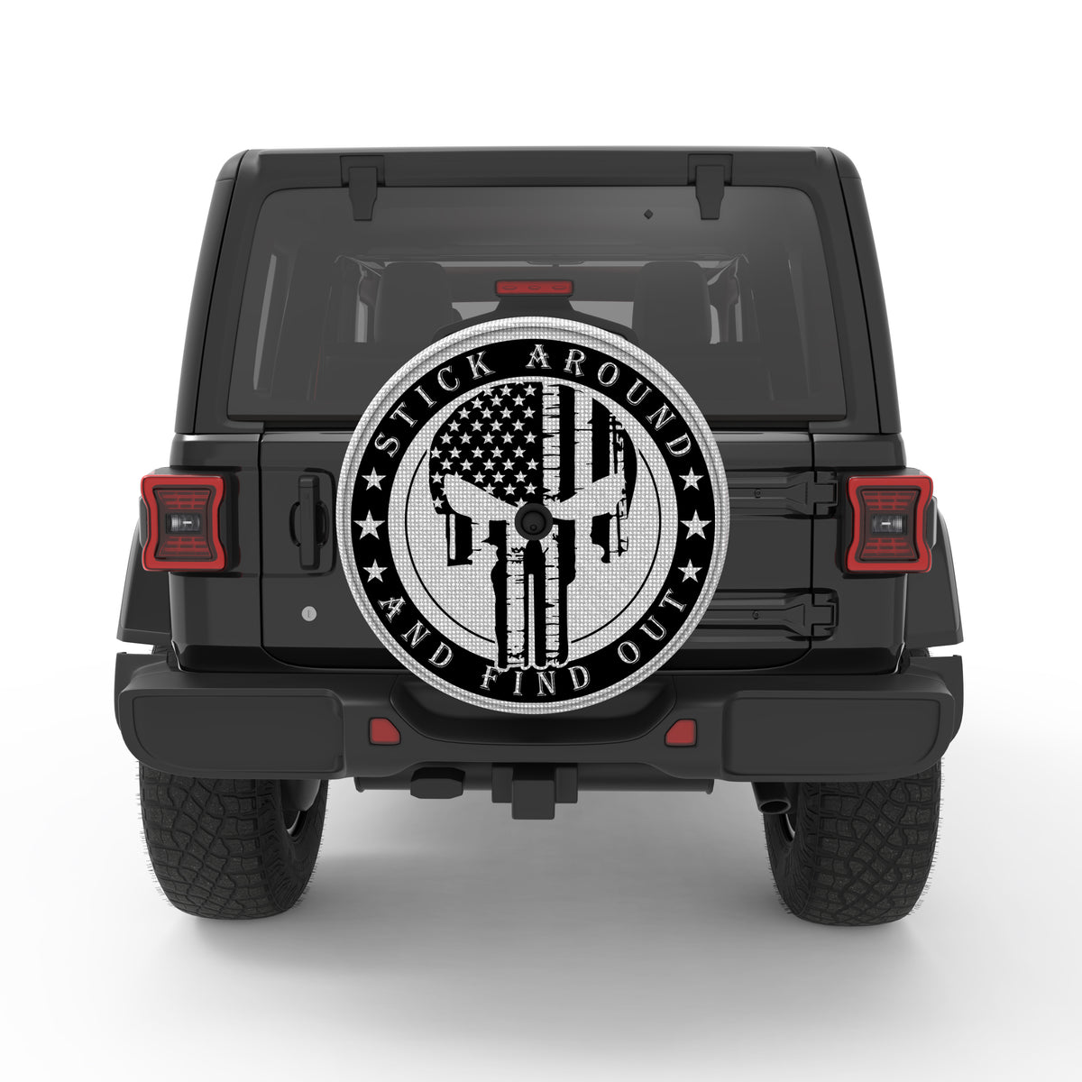 Punisher Skull Tire Cover For Jeep Wrangler| Four Wheel Covers