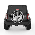 PUNISHER SKULL SILVER CARBON FIBER TIRE COVER