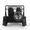PUNISHER SKULL SILVER CARBON FIBER TIRE COVER FOR MOKE