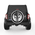 PUNISHER SKULL PEARL  WHITE CARBON FIBER TIRE COVER