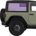 PURPLE AND WHITE AMERICAN FLAG QUARTER WINDOW DECAL FITS 2011-2018 JEEP WRANGLER 2 DOOR HARD TOP JK
