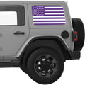 PURPLE AND WHITE AMERICAN FLAG QUARTER WINDOW DECAL FITS 2018+ JEEP WRANGLER 4 DOOR HARD TOP JLU