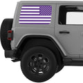 PURPLE AND WHITE AMERICAN FLAG QUARTER WINDOW DECAL FITS 2011-2018 JEEP WRANGLER 4 DOOR HARD TOP JKU