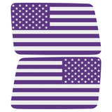 PURPLE AND WHITE AMERICAN FLAG QUARTER WINDOW DRIVER & PASSENGER DECALS