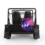 PURPLE BEACH SUNSET BLACK CARBON FIBER TIRE COVER FOR MOKE