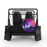 PURPLE BEACH SUNSET BLACK TIRE COVER FOR MOKE