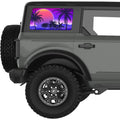 PURPLE BEACH SUNSET QUARTER WINDOW DECAL FITS 2021+ FORD BRONCO 4 DOOR HARD TOP