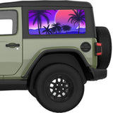 PURPLE BEACH SUNSET QUARTER WINDOW DECAL FITS 2018+ JEEP WRANGLER 2 DOOR HARD TOP JL