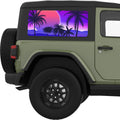 PURPLE BEACH SUNSET QUARTER WINDOW DECAL FITS 2011-2018 JEEP WRANGLER 2 DOOR HARD TOP JK