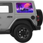 PURPLE BEACH SUNSET QUARTER WINDOW DECAL FITS 2018+ JEEP WRANGLER 4 DOOR HARD TOP JLU