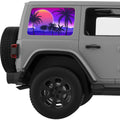 PURPLE BEACH SUNSET QUARTER WINDOW DECAL FITS 2011-2018 JEEP WRANGLER 4 DOOR HARD TOP JKU
