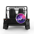PURPLE BEACH SUNSET SILVER CARBON FIBER TIRE COVER FOR MOKE