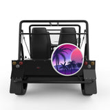 PURPLE BEACH SUNSET WHITE TIRE COVER FOR MOKE