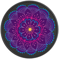 PURPLE FLOWER MANDALA PEARL  WHITE CARBON FIBER TIRE COVER