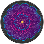 PURPLE FLOWER MANDALA BLACK CARBON FIBER TIRE COVER